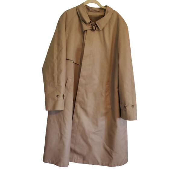 Christian Dior Monsieur Tan Trench Coat Men's Size 46R Wool Lining